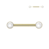 Pearl Set Ends Nipple Barbell