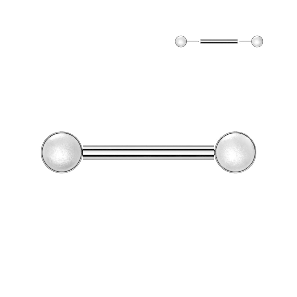 Pearl Set Ends Nipple Barbell