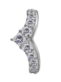 Jewelled hinged segment clicker ring