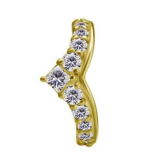 24k gold plated jewelled hinged segment clicker ring