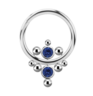 Anneau Clicker en titanium avec zircon premium