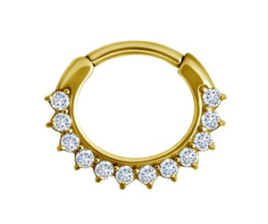 24k gold plated casting septum clicker ring