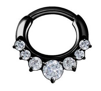 Black steel crystal hinged segment clicker