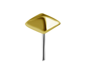 Attache interne sans filet en or 18k en petite pyramide