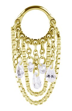 24k gold plated clicker chain dangle