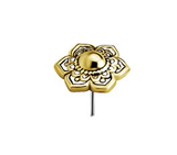 Attache interne sans filet en or 18k en forme de fleur