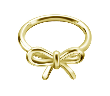 Anneau clicker en CoCr plaqué or 18k avec une boucle