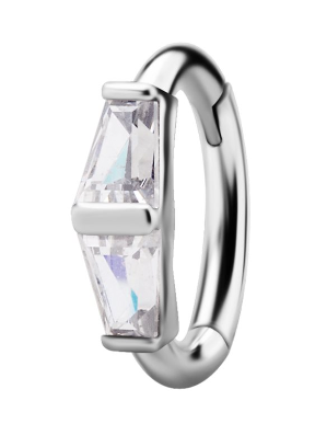 Anneau de rook en CoCr avec 2 zircons premium