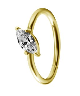 24k gold plated hinged jewelled segment clicker ring