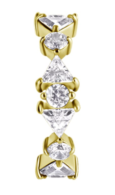 18k gold plated CoCr front facing jewelled Clicker ring