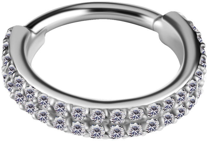 CoCr NF HINGED CONCH RING SET W.PREMIUM ZIRCONIA 2 Rangs