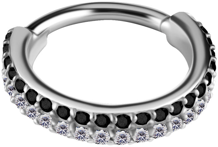 CoCr NF HINGED CONCH RING SET W.PREMIUM ZIRCONIA 2 Rangs