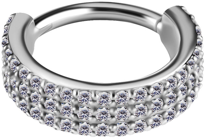 CoCr NF HINGED CONCH RING SET W.PREMIUM ZIRCONIA 3 Rangs
