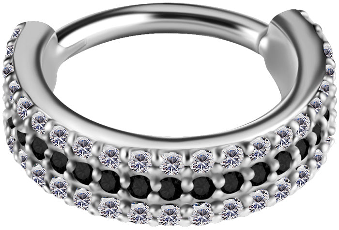 CoCr NF HINGED CONCH RING SET W.PREMIUM ZIRCONIA 3 Rangs