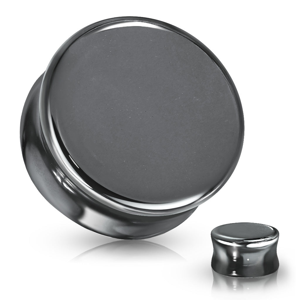Hematite Natural Stone Double Flared Plug