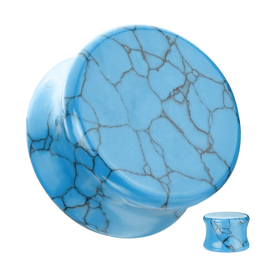 Turquoise Double Flare Semi Precious Stone Plug