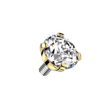 Implant Grade Titanium Internally Threaded Prong Set Round CZ Top Parts