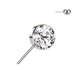 Bezel Set CZ Forward Facing Top