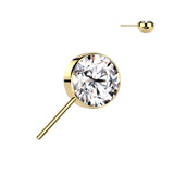 Bezel Set CZ Forward Facing Top