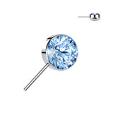 Bezel Set CZ Forward Facing Top