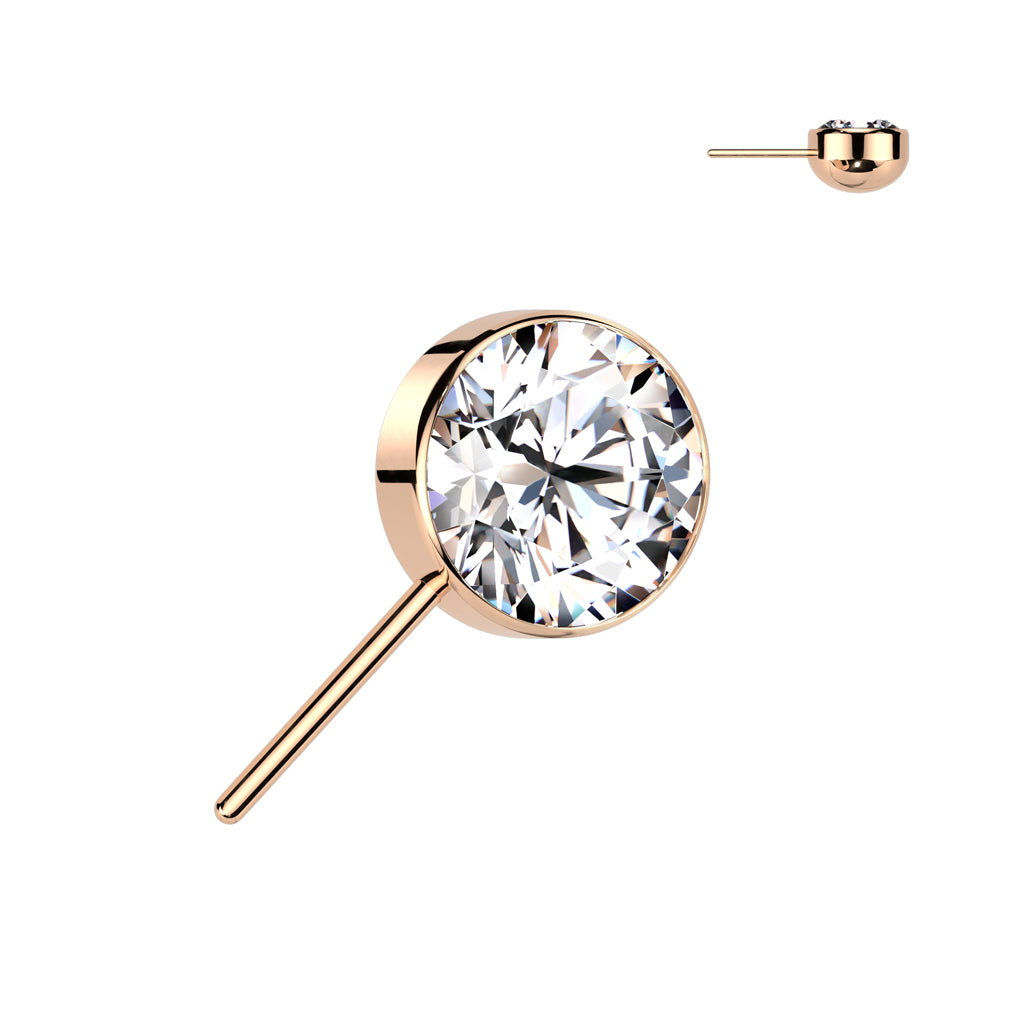 Bezel Set CZ Forward Facing Top
