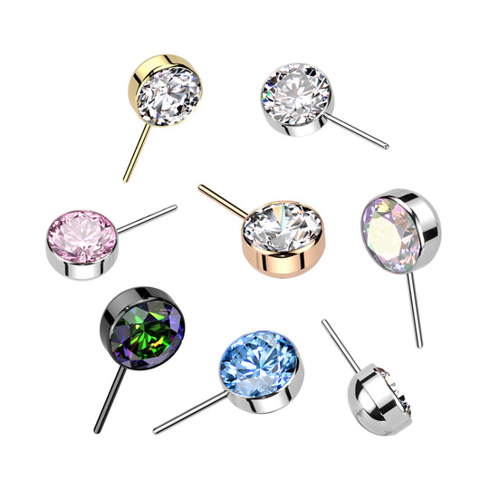 Bezel Set CZ Forward Facing Top