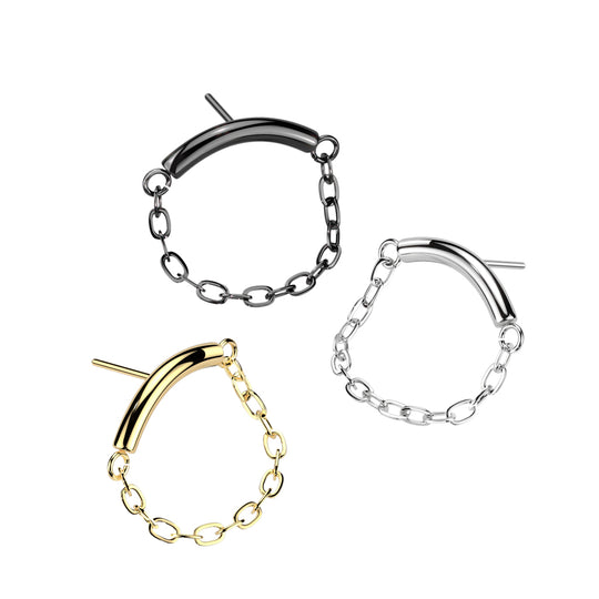 Curved Bar Chain linked Threadless