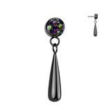 CZ Bezel Set Top With Teardrop Dangle