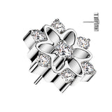 Flower With CZ Center and Edges Top