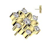 Flower With CZ Center and Edges Top