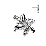 Swirl Flower With Marquise CZ Top