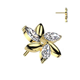 Swirl Flower With Marquise CZ Top
