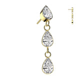 3 Teardrop CZ Bezel Set Dangle Top