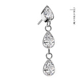 3 Teardrop CZ Bezel Set Dangle Top