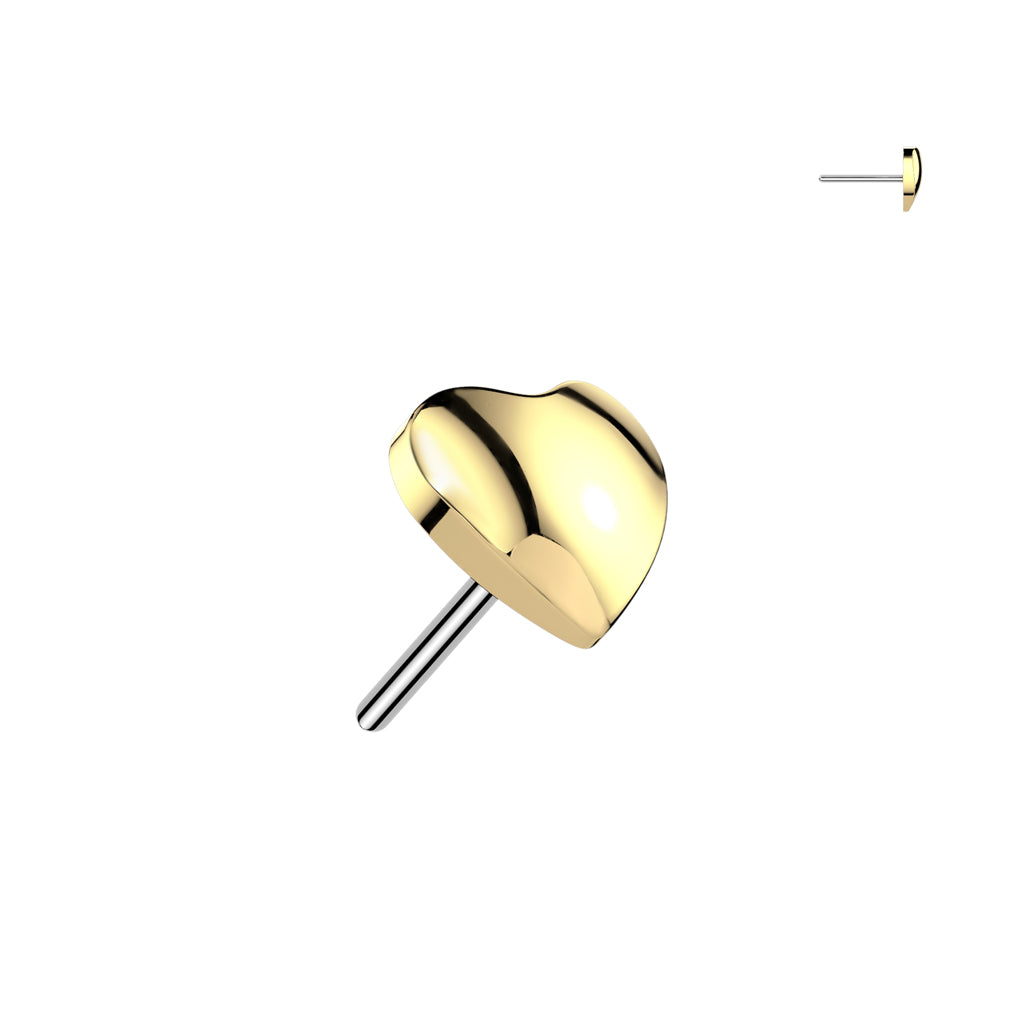 Titanium Threadless Push In 3D Heart Top