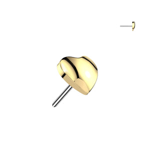 Titanium Threadless Push In 3D Heart Top