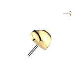 Titanium Threadless Push In 3D Heart Top