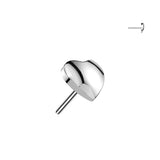 Titanium Threadless Push In 3D Heart Top