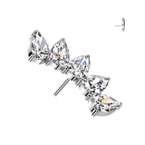 Implant Grade Titanium Threadless Push In 5 Teardrop CZ Fan Top