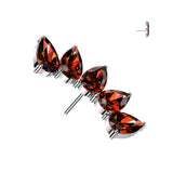 Implant Grade Titanium Threadless Push In 5 Teardrop CZ Fan Top