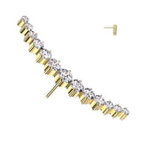 Titanium Threadless Push In Long CZ Curved Top