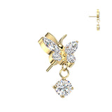 Butterfly With Prong Set CZ Dangle Top