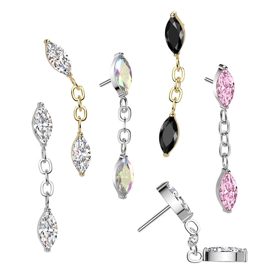 CZ With Marquise CZ Dangle Top