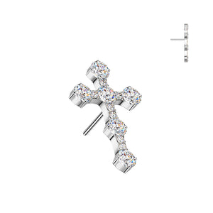 Cross Top With CNC Pave CZ