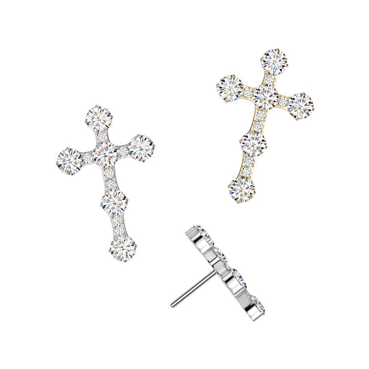 Cross Top With CNC Pave CZ