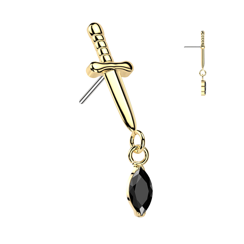 Dagger Top With Marquise CZ Dangle
