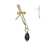 Dagger Top With Marquise CZ Dangle