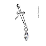 Dagger Top With Marquise CZ Dangle