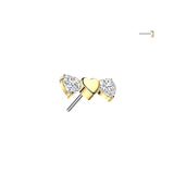 Triple Heart Top With 2 CZ Heart