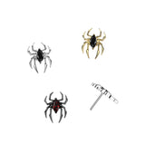 Titanium Threadless Push In Spider Top With Marquise CZ